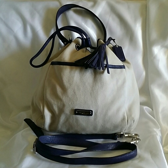 Coach Avery Canvas/Purple Drawstring Duffle F28913 - Picture 1 of 4
