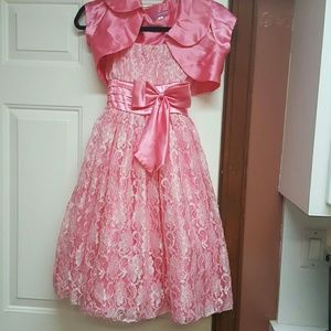 Pink Girls Beautiful lace Dress