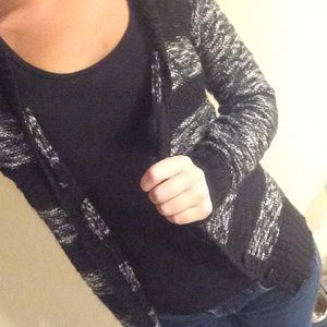 Black stripped sweater cardigan
