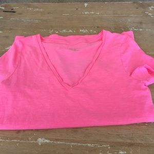 Hot pink v neck