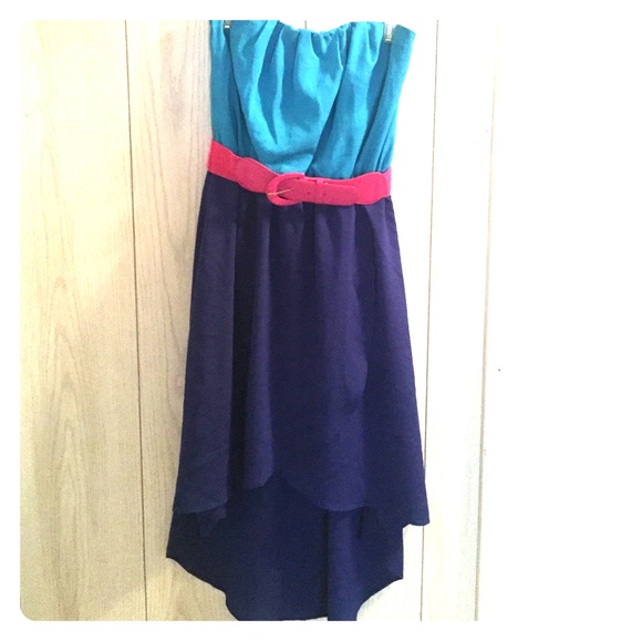 Beautiful multi colored strapless dress