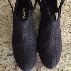 Soda Black Booties Size 8