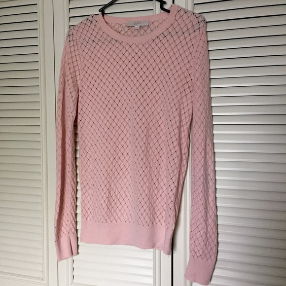 Loft - Soft pink diamond knit sweater
