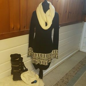 Fall/Winter black knitted sweater dress.