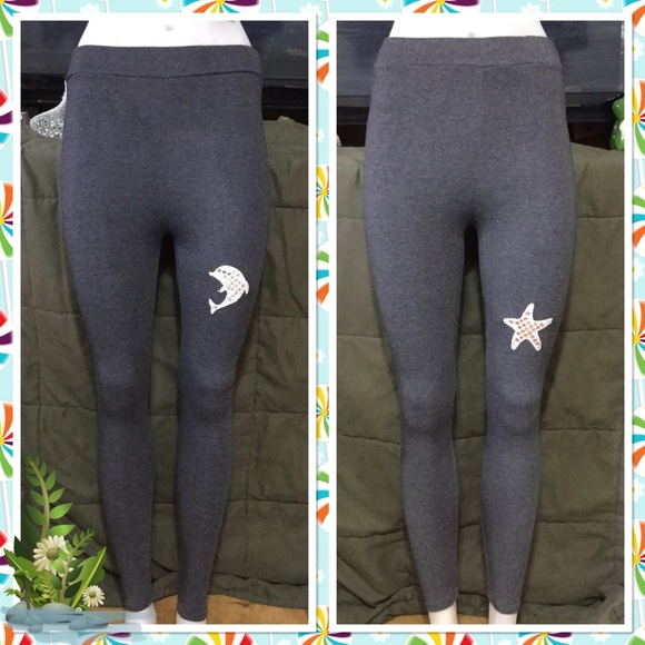 Last Pair Gray Winter Crystal leggings - Picture 4 of 4