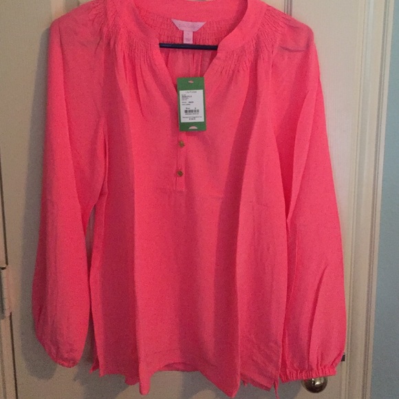 Lily Pulitzer Elsa top in hot Coral, size S, NWT
