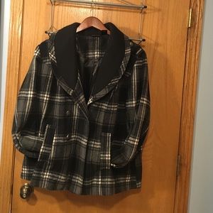 Black Plaid Torrid Pea Coat