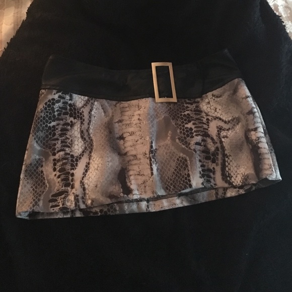 Snakeskin miniskirt