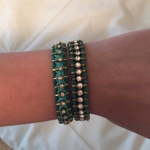 Bundle: two green anthropologie bracelets!