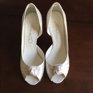 David's Bridal Michelangelo Peep-toe Wedding Heels