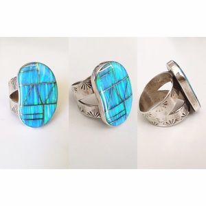 Opal and sterling silver ring