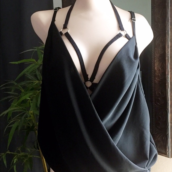 Black Sexy Caged Triangle Body Harness - Picture 2 of 4