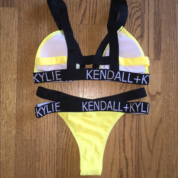 Brand new neon yellow bikini swim set M - Picture 2 of 3