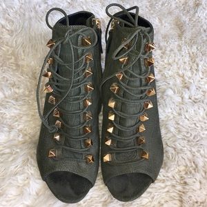 Giuseppe Zanotti lace up peep ankle booties