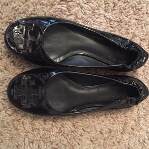 Black patent leather Tory Burch flats