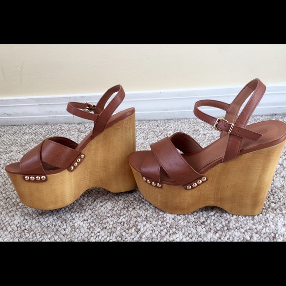 Celine style platform wedges