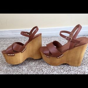 Celine style platform wedges