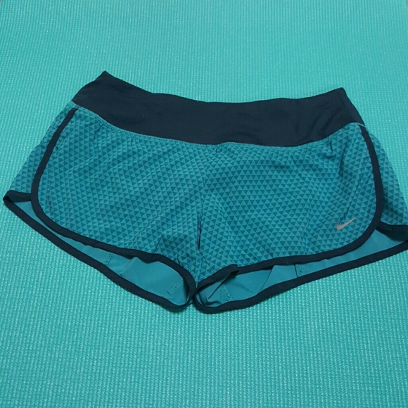 Turquoise Nike Running Athletic Shorts