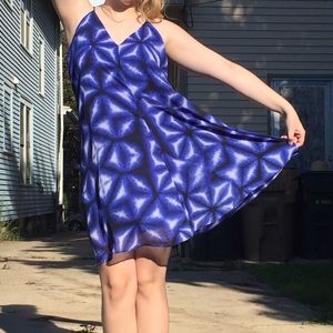 CALVIN KLEIN size 8 blue/black tent dress