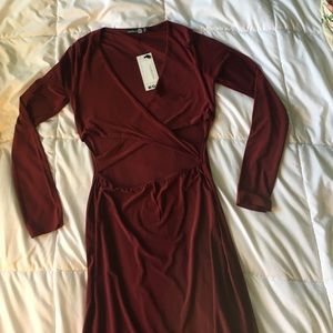 Burgundy midi dress