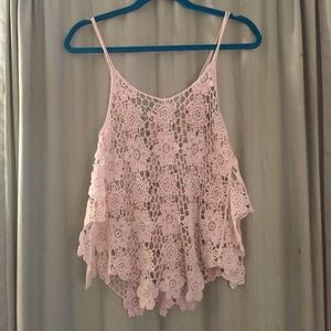 Floral crochet tank top
