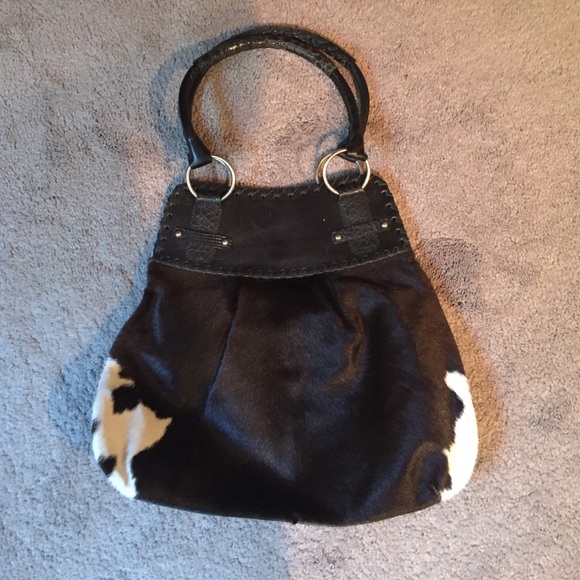Leather fur purse