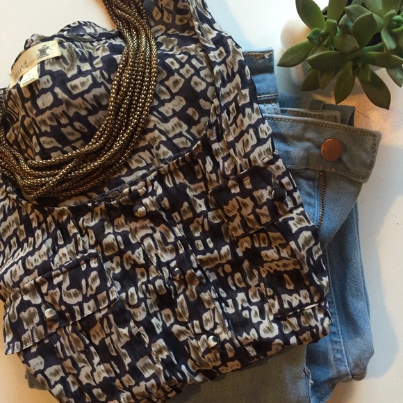 🚩Donated [Mine] Sheer Navy Tank, Sz L