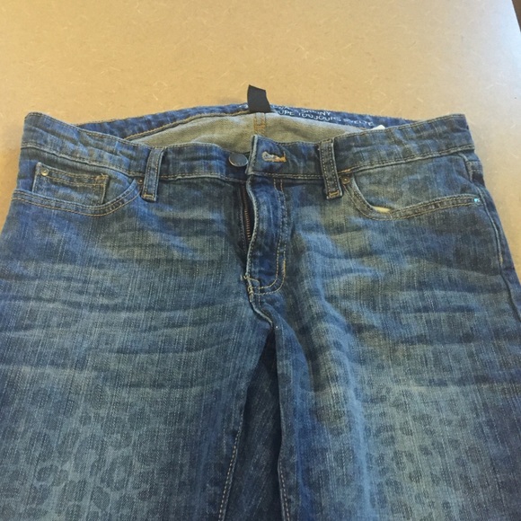 Faded leopard print jeans