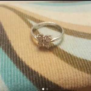 Sterling silver butterfly ring