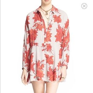 Free People Shake It Printed Mini Dress sand combo