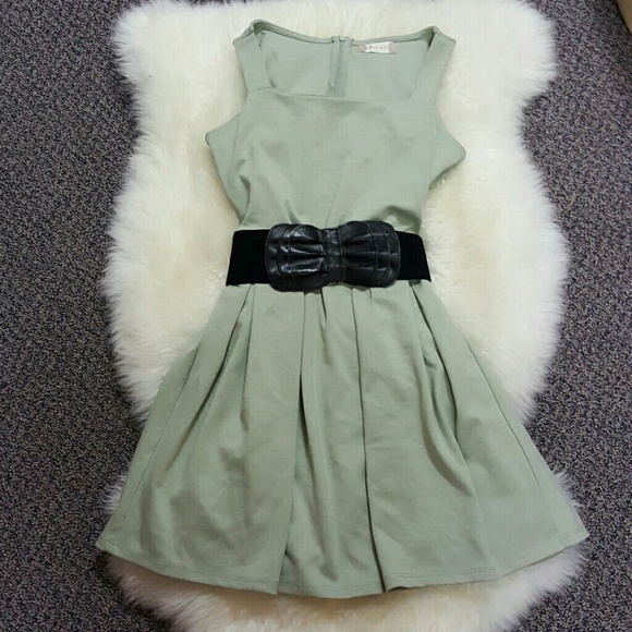 Altar'd State A Line Green Fit & Flare Dress