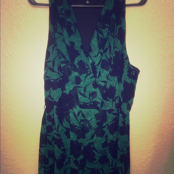 Emerald green and black dress