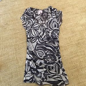 Sheer flower black shirt