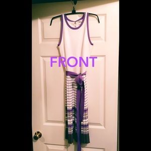 Milly sleeveless knit dress pleated skirt