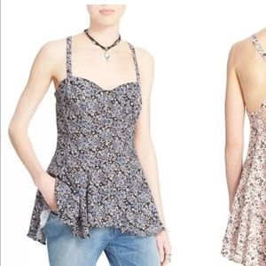 Free People Jenna Baby Doll Tank Color Sand Combo