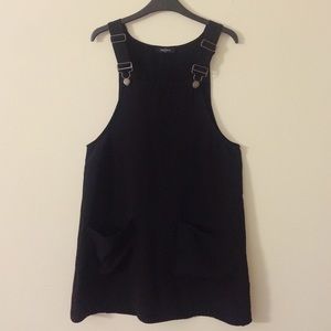 Black overall style dress with pockets