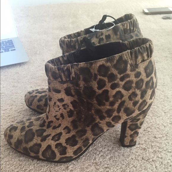 Cheetah print booties
