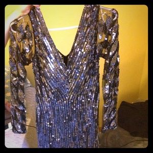 Beautiful full sequence long sleeve cocktail