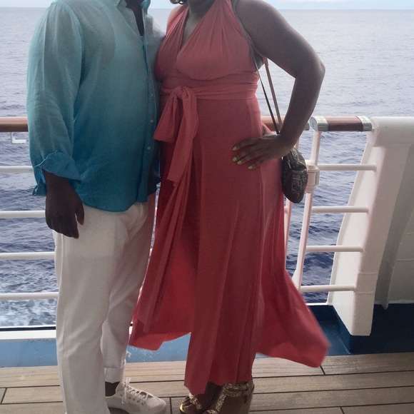 Long coral transformer dress - Picture 4 of 4