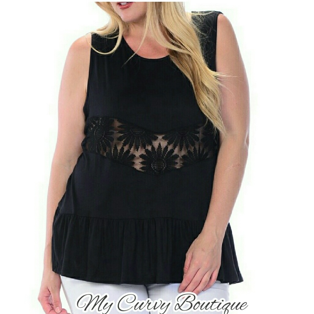 🐞HP🐞 "CARRA" Floral Lace Mid Insert Top