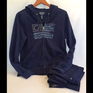 Polo Hoodie Capri sweat suit