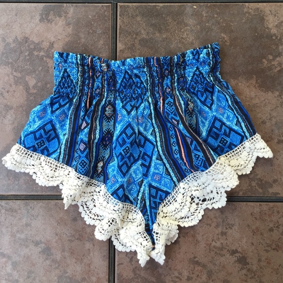 Forever 21 Boho Crochet Detail Shorts