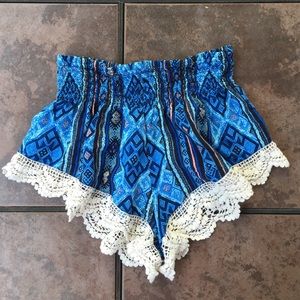 Forever 21 Boho Crochet Detail Shorts