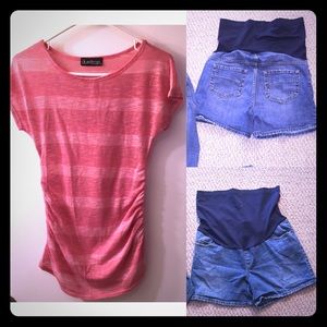Sheer Maternity Top & Maternity Shorts
