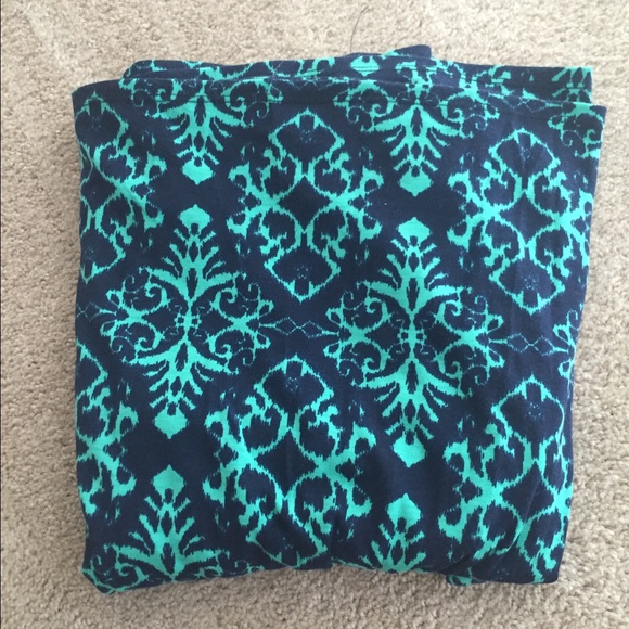 Blue and green patterned maxi dress