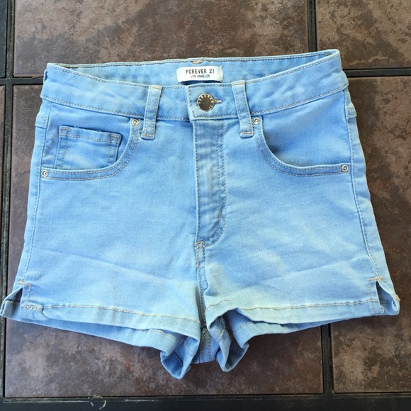 High Waisted Forever 21 Light Wash Shorts