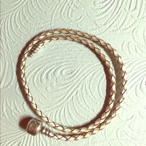 Pandora champagne wrap leather bracelet