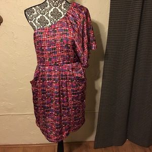 Colorful one shoulder dress