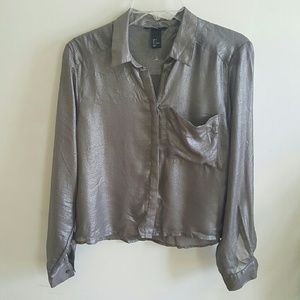 H&M Silver Grey Metallic Top 4