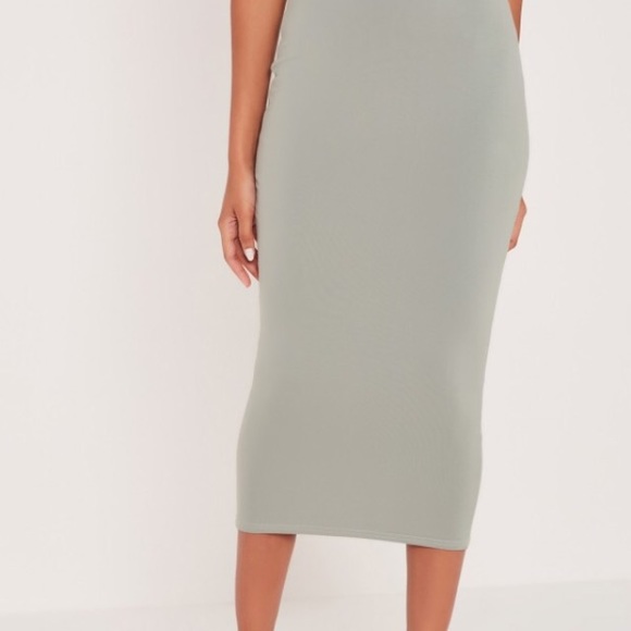 Carli Bybel x Missguided Green Midi Skirt